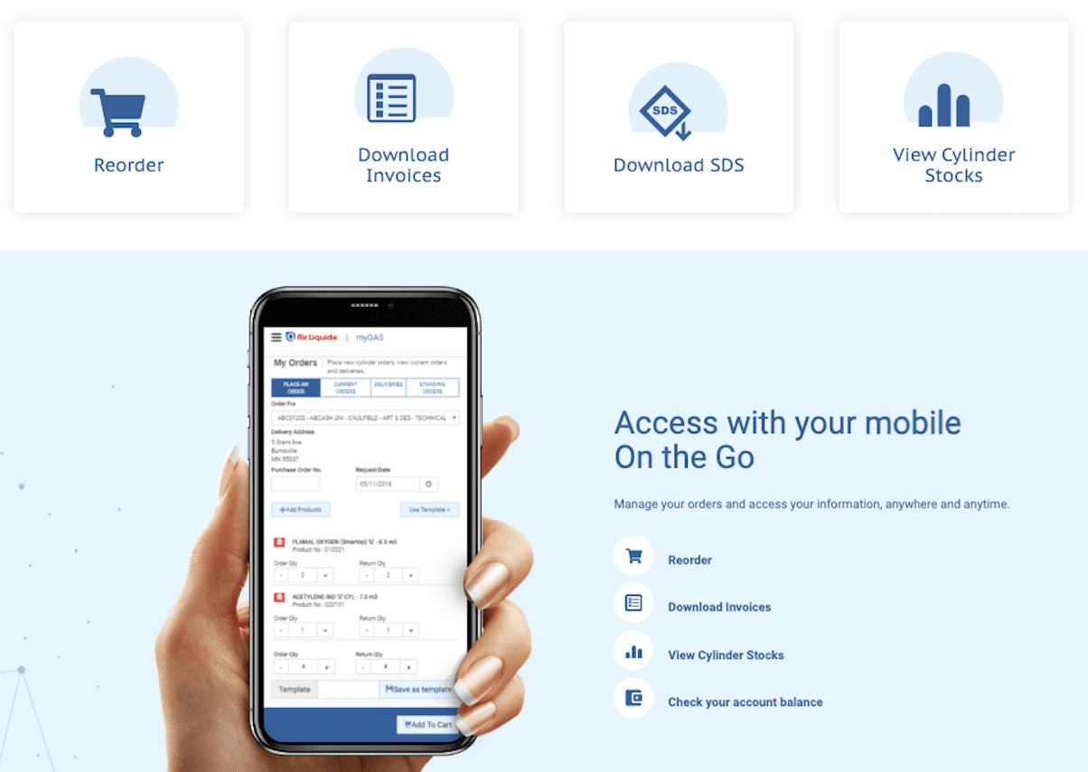 AirLiquide MyGas Screenshot